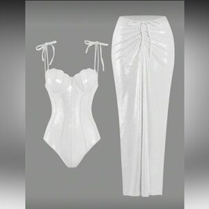 Brand New Elegant White Corset and Skirt Set